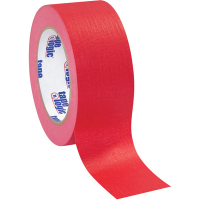 Packrift's Tape Logic red masking tape delivers reliable adhesion and clean removal for labeling and coding on industrial packing lines. Each case includes 24 rolls of 2" x 60 yds crepe paper tape rated for medium temperature applications. The 4.9 mil thickness ensures consistent core compatibility with standard tape dispensers and carton sealers.