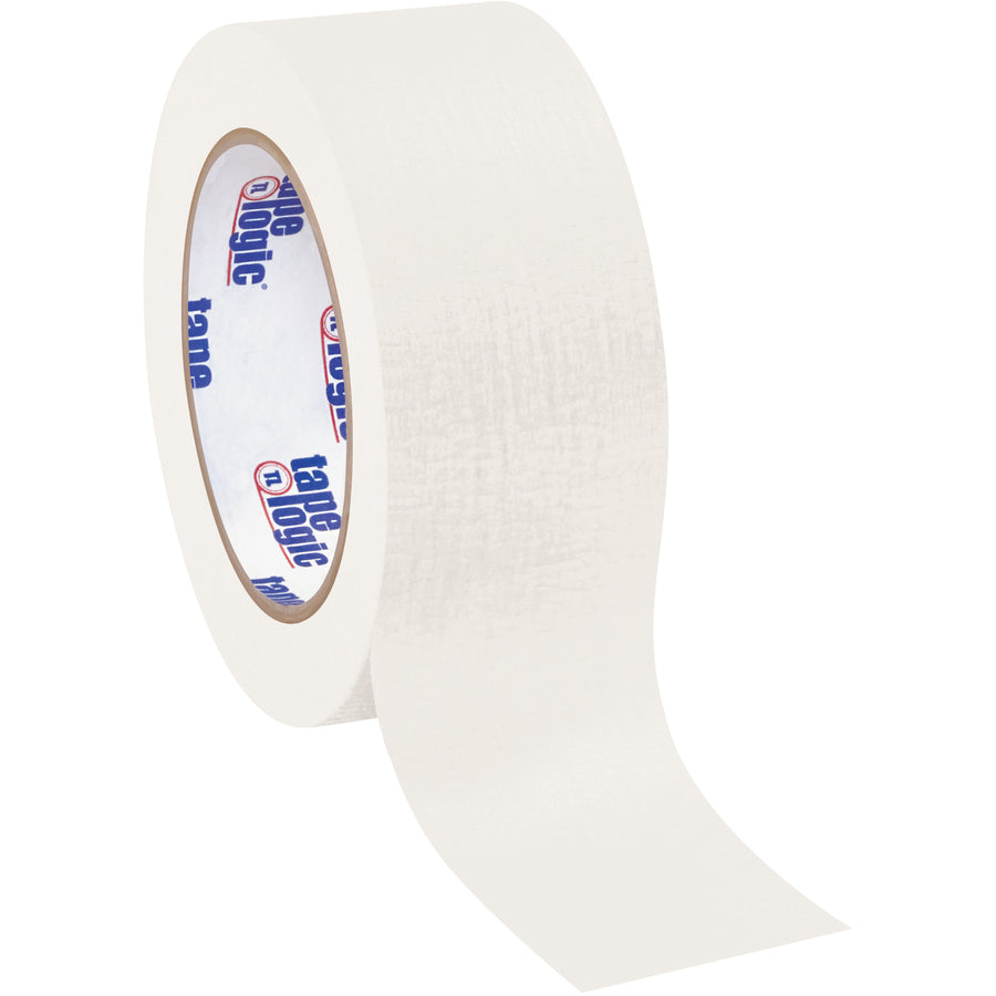Reliable white masking tape for fast labeling and coding on your production line. Each roll is 2" x 60 yards with 4.9 mil crepe paper construction, designed for medium-temperature industrial applications. Buy by the case (24 rolls) and keep your line moving without adhesion failures.