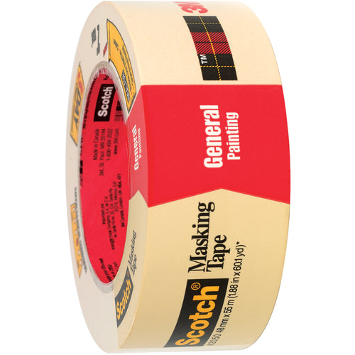 3M 2050 masking tape delivers superior paint lines and prevents seepage with 5.5 mil crepe paper backing. 3-day clean removal on wood, cabinets, and trim. Case of 12 rolls (2