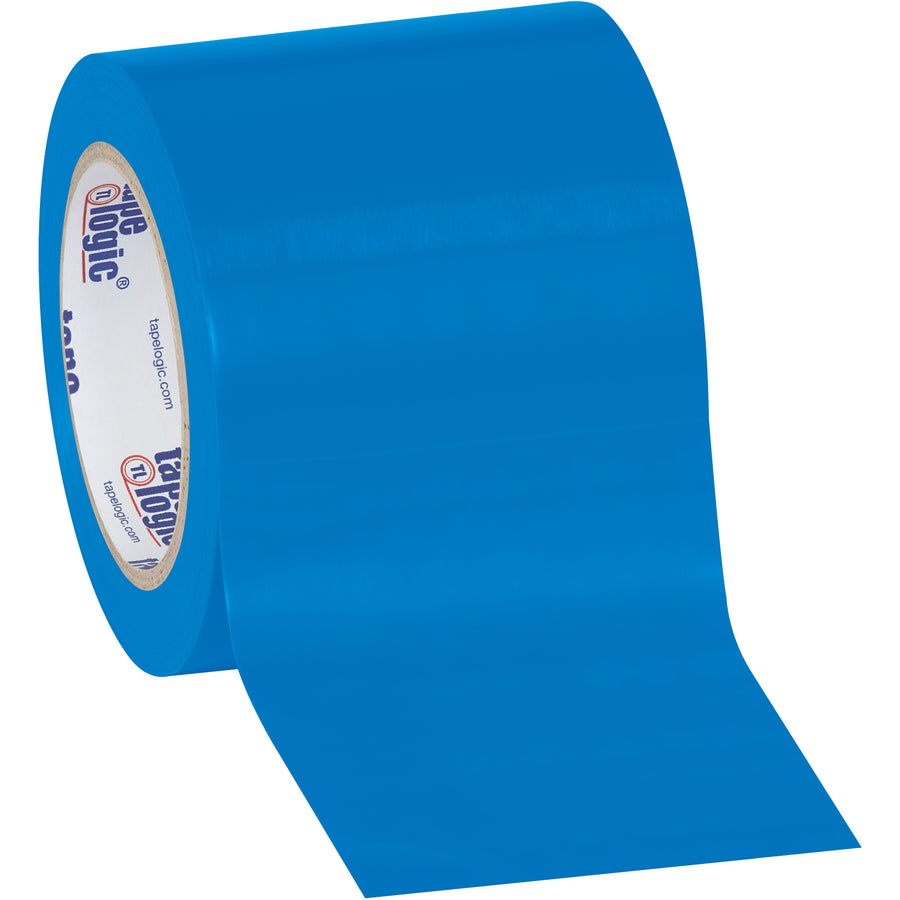 Industrial-grade blue vinyl safety tape in a convenient 3-pack case. Each roll measures 4" x 36 yards with 6.0 mil thickness to withstand oil, grease, moisture, and solvents on your packing line. Perfect for boundary marking, floor safety, and equipment identification in high-traffic warehouse environments.