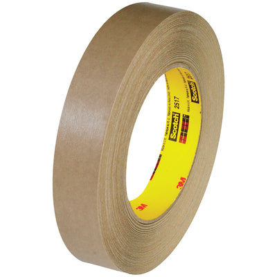 3M 2517 kraft flatback tape delivers consistent, straight seals on high-speed packing lines. Each case contains 36 rolls of 1" x 60 yard tape with 6.5 mil thickness and reliable rubber adhesive for immediate bond strength. Machine-dispensable design reduces operator fatigue and increases throughput on carton sealing applications.