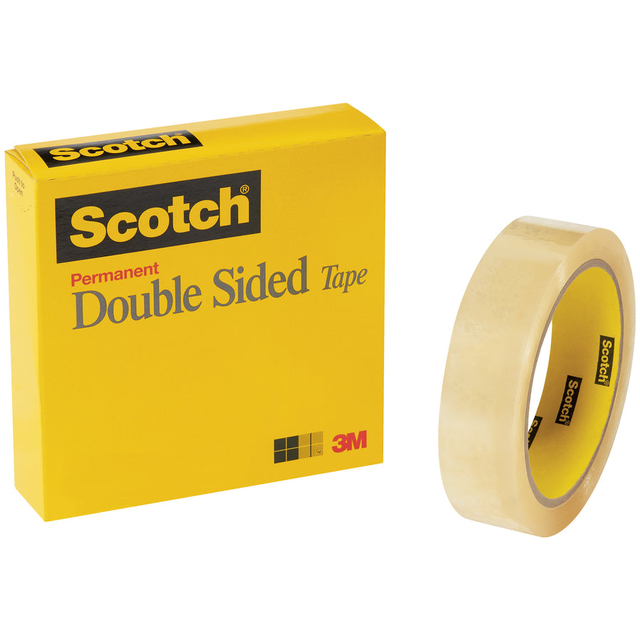 Scotch¬Æ 665 permanent double-sided tape eliminates liner removal on your packing line, cutting application time and boosting throughput. Each roll measures 1/2" x 36 yds with 3.0 mil thickness and synthetic acrylic adhesive for reliable core compatibility and permanent bonding. Bulk case of 12 rolls ready for standard dispensers.