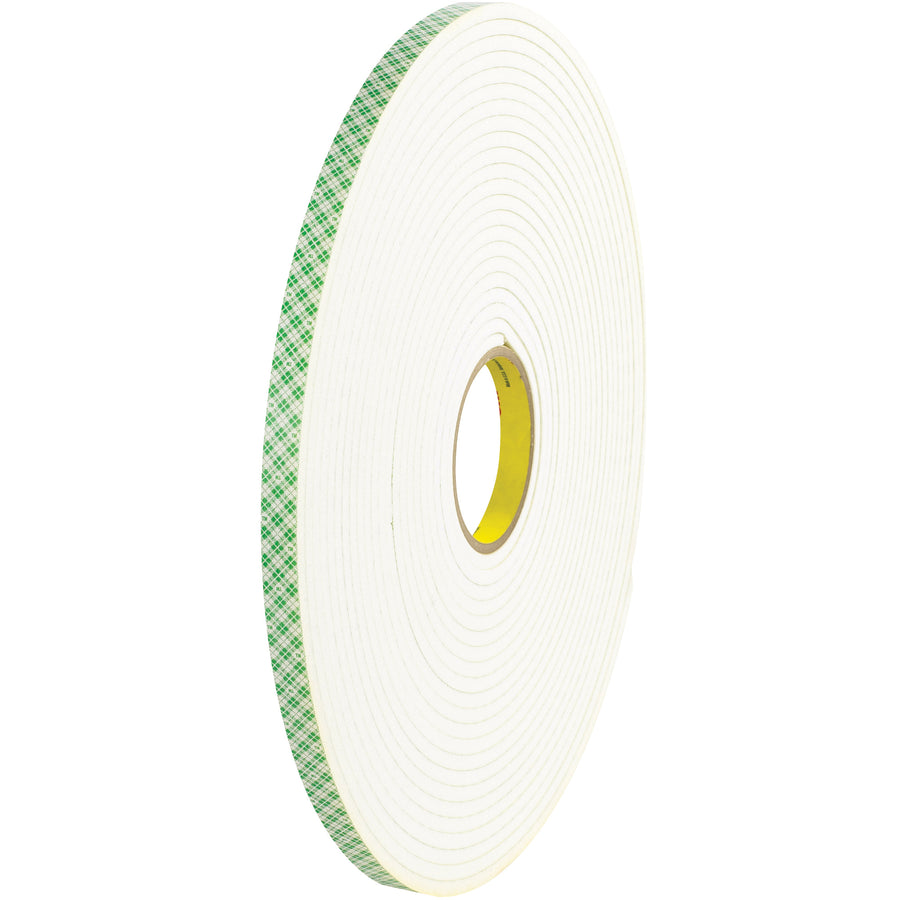 Premium 1/4" open cell polyurethane foam tape with high-bond acrylic adhesive for precision goods shipping. Seals irregular surfaces, distributes stress, and cushions fragile items during transit. Single 1/2" x 18 yard roll‚versatile for mounting, gap-filling, and vibration dampening.