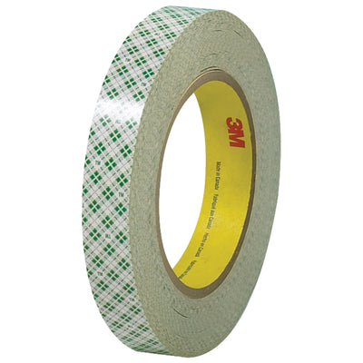 Heavy-duty 3M 410M double sided masking tape with 6.0 mil crepe paper construction and natural rubber adhesive for superior holding power on production lines. 3/4" x 36 yds rolls sold by the case (48 rolls). Engineered for reliable core compatibility with standard dispensers–no setup delays.