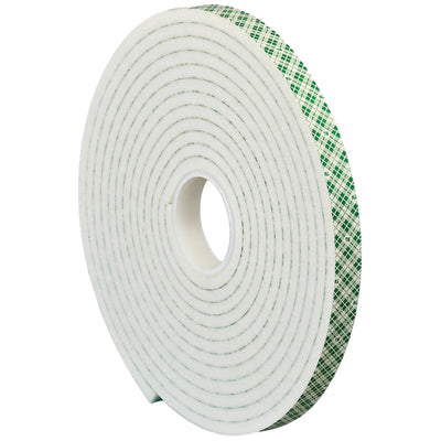 Premium 3M 4004 double sided foam tape with 1/4" open cell polyurethane foam construction delivers superior cushioning, vibration dampening, and gap filling for precision goods shipping. Firm acrylic adhesive bonds instantly to irregular surfaces while conformable foam absorbs impact stress. One roll per case–ideal for protective packaging, transit protection, and fragile item containment.