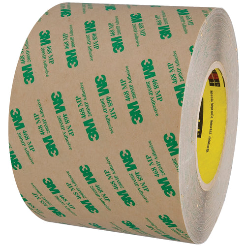 Heavy-duty 3M 468MP adhesive transfer tape engineered for packing line supervisors who need reliable bonding on textured, uneven surfaces. This 6