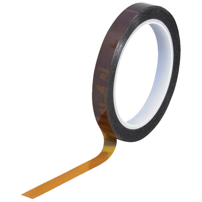 Kapton® tape engineered for extreme temperature environments up to 500°F with zero-residue silicone adhesive. This 1/2" x 36 yards, 2 mil polyimide film combines electrical insulation, thermal protection, and abrasion resistance in a single dispenser-friendly roll–perfect for packing lines that demand reliability without compromising seal integrity.