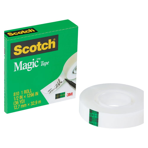 1/2 in x 72 yd Scotch 810 Magic Tape 12/Case T963810