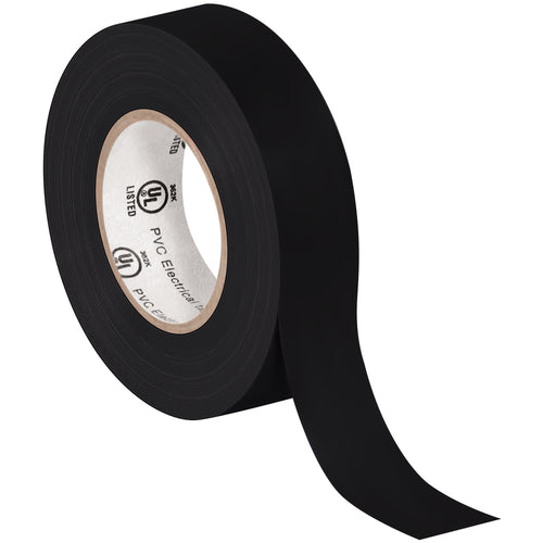 UL-listed vinyl electrical tape designed for high-voltage cable splices, repairs, and protective jacketing. Each case contains 10 rolls of 3/4