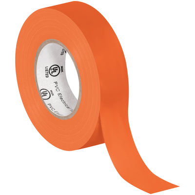 Professional-grade 7.0 mil vinyl electrical tape in orange for high-visibility cable identification and splicing. Each roll delivers 20 yards of reliable insulation in a convenient 10-pack case. UL listed and rated for general-purpose electrical installation, maintenance, and repair applications.