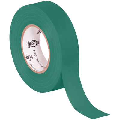 3/4" x 20 yds Green Electrical Tape, 7.0 Mil Vinyl - Case of 200