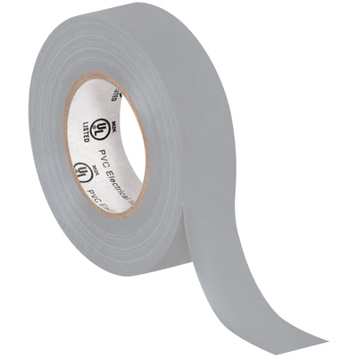 UL-listed gray vinyl electrical tape designed for packing line supervisors managing cable insulation and repair workflows. Each roll provides 20 yards of 7.0 mil protection with superior adhesion on wet, dusty, and oily surfaces. Order by the case (200 rolls) for consistent inventory and bulk savings.