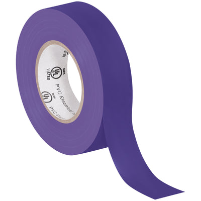 UL-listed, 7 mil vinyl electrical tape in purple for high-visibility cable protection and color-coded installations. 3/4" width x 20 yard rolls provide excellent adhesion and insulation for splices and repairs. Buy by the case (200 rolls) for packing line efficiency and consistent inventory management.