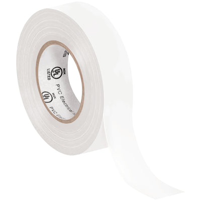 UL-listed white vinyl electrical tape engineered for high-voltage cable splices, repairs, and protective jacketing on packing lines. Each roll is 3/4" x 20 yards in 7.0 mil thickness–order a full case of 200 rolls for consistent dispenser stocking and uninterrupted production.
