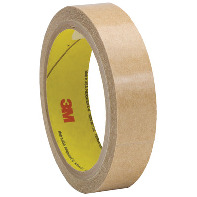 High-tack 3M 927 adhesive transfer tape delivers reliable bonding for splicing film, foil, and fabric on your packing line. Each roll measures 3/4" x 60 yds with 2.0 mil densified kraft paper liner and acrylic adhesive. Case of 6 hand rolls ensures continuous operation without dispenser downtime.