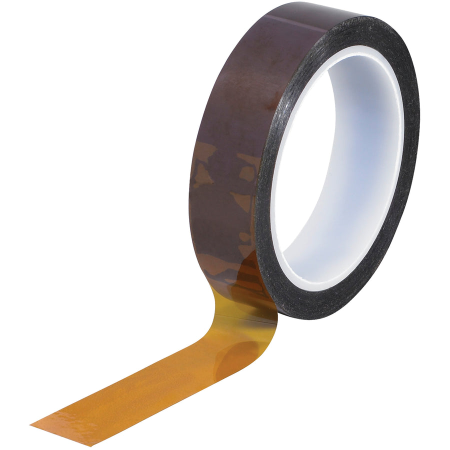 Engineered for extreme heat: This 1" x 36 yds Kapton® tape delivers consistent adhesion and zero-residue removal up to 500°F, making it ideal for packing lines handling automotive sensors, circuit boards, and high-temperature assembly. 1 mil polyimide film with silicone adhesive provides superior dielectric strength and abrasion resistance in demanding environments.
