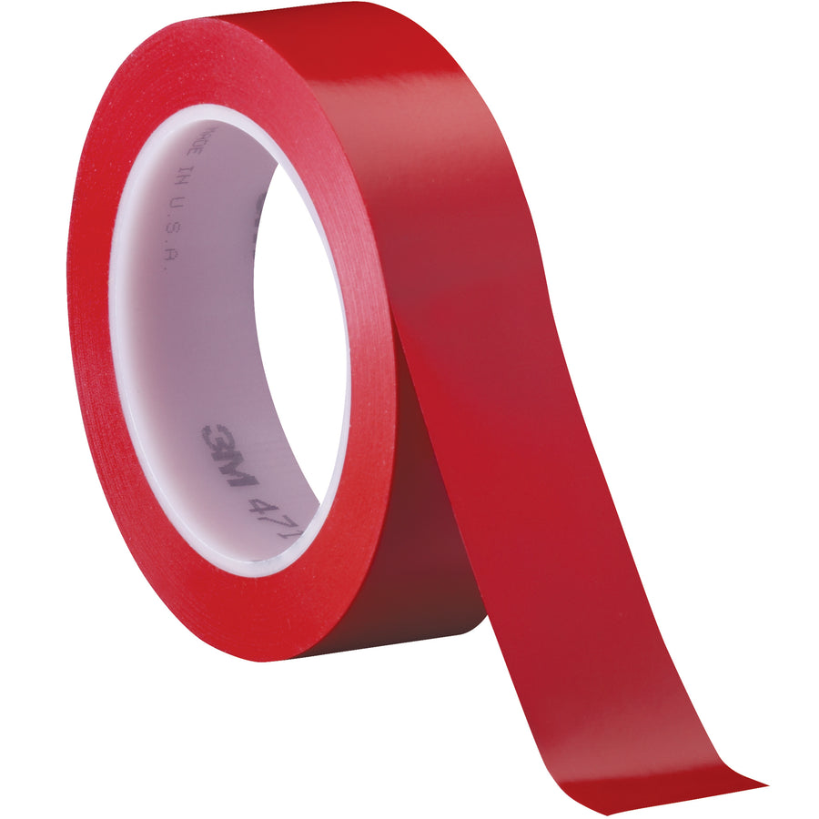 3M 471 premium-grade red vinyl safety tape delivers instant adhesion on most surfaces without dripping or cleanup, keeping your packing line running at full speed. 5.2 mil thickness resists abrasion, moisture, chemicals, and weathering. Case of 36 rolls (1" x 36 yds each) ensures reliable color-coded sealing and identification across your operation.