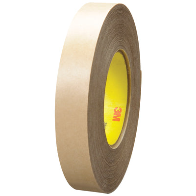 3M 9485PC double-coated adhesive transfer tape delivers excellent adhesion to plastics, foams, and textured surfaces with high tack and shear strength. Each hand roll measures 1" x 60 yds with a 5.0 mil fiber-reinforced acrylic adhesive, perfect for packing lines requiring precision bonding. Order by the case (36 rolls) for consistent performance across your sealing and joining operations.