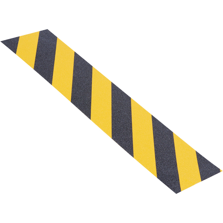 Packrift's Tape Logic 6" x 24" heavy-duty anti-slip treads eliminate workplace slipping hazards on stairs, ramps, and loading docks. Extra-coarse 60 grit sandpaper with maximum strength adhesive bonds instantly to sealed concrete, painted metals, and wood. Pre-sized case of 25 treads ready for immediate dispenser application and case sealing.