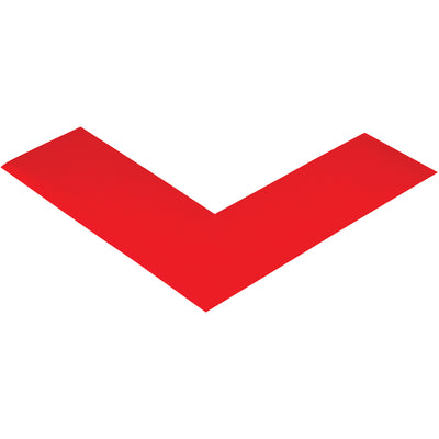 Mark pallet locations and floor hazards with pre-cut red PVC tape angles that withstand heavy warehouse traffic without residue. These 6"x6"x2" Mighty Line‚Ñ¢ Deluxe Safety Tape Angles ship 24 per case and feature beveled edges to prevent tearing from equipment.