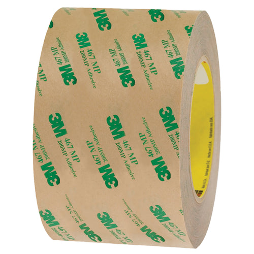 3M‚Ñ¢ 467MP adhesive transfer tape delivers superior adhesion to metals and high surface energy plastics with minimal edge lifting‚essential for packing line supervisors running high-speed case sealing and component attachment operations. Each case contains 6 hand rolls of 3