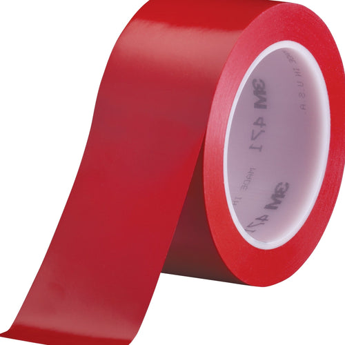 2 in x 36 yd 5.2 Mil Red 3M 471 Vinyl Tape 24/Case T967471R