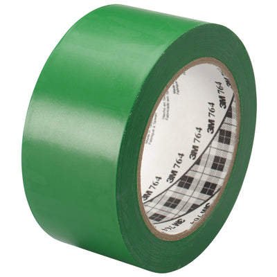 Maximize packing line uptime with 3M 764 green vinyl safety tape‚5.0 mil thickness resists abrasion, solvents, and chemicals without downtime. Instant rubber adhesive grips most surfaces on contact. Case of 24 rolls (2" √ó 36 yd each) ready to dispense.