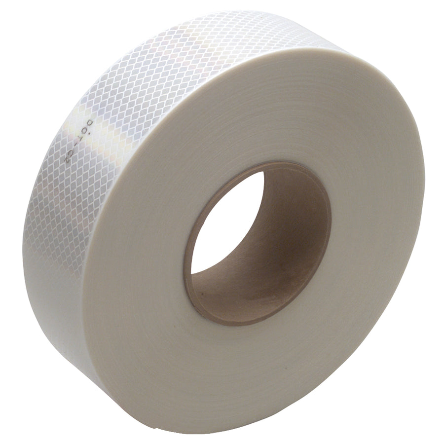 2" x 150' white reflective tape featuring 22 mil material thickness for maximum durability on packing lines and industrial equipment. 3M‚Ñ¢ 983 delivers six times greater brightness than conventional markings with superior reflectivity up to 90¬∞ angles. DOT certified and non-corroding for long-term performance.