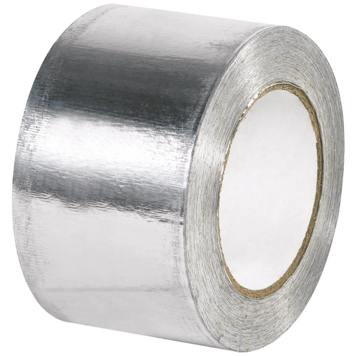 Premium 5.0 mil aluminum foil tape delivers waterproof vapor barrier protection and superior air leak sealing for high-speed packing lines. The aggressive acrylic adhesive bonds instantly to cartons, core materials, and irregular surfaces. Case of 12 rolls (3