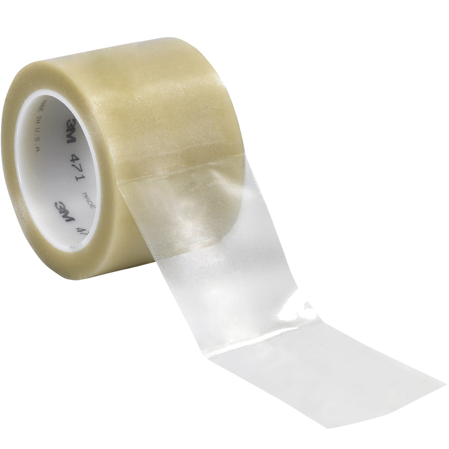 Get your packing lines sealed fast with 3M 471 vinyl tape. This 3" x 36 yds clear tape (sold as a case of 3) features instant rubber adhesion and 5.2 mil durability‚ideal for sealing, splicing, and patching without production downtime. No dripping, no cleanup, no waste.