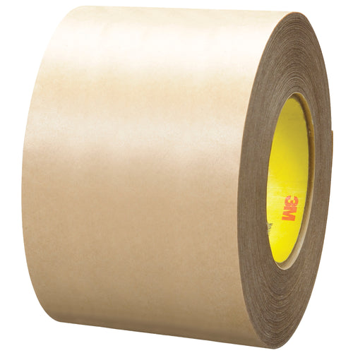 3M 9485PC double-coated adhesive transfer tape provides excellent adhesion to plastics, foams, and textured surfaces with fiber-reinforced acrylic for superior roll stability. This 4