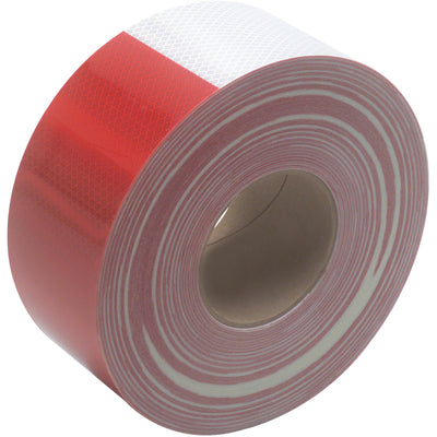 3M 983 reflective tape delivers superior vehicle conspicuity with 6x brightness over conventional markings. This 3" x 150' acrylic/polycarbonate red and white tape maintains reflectivity up to 90° angles and resists corrosion for long-lasting performance. DOT certified and NHTSA compliant–case of 1.