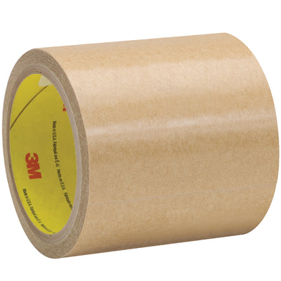 Fast-dispensing 4.25" x 60 yard hand roll of 3M 9458 adhesive transfer tape delivers high tack bonding for both high and low surface energy materials. Built on 55 lb densified kraft paper liner with acrylic adhesive–trusted by packing lines for reliable case sealing, component mounting, and application tape work. UV and chemical resistant for demanding production environments.