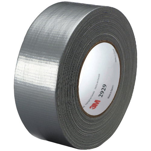 Industrial-grade 3M 2929 silver duct tape delivers reliable adhesion for case sealing and carton closure on your packing line. 6.0 mil thickness with moisture resistance and strong grip on metal, plastic, and cardboard surfaces. Ships as case of 24 rolls (50 yds x 2
