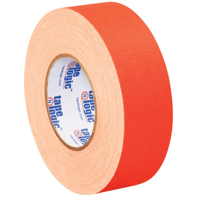 Highly visible 11 mil fluorescent orange gaffers tape designed for packing lines, equipment marking, and cable management. Each case includes three 2" x 50 yard rolls with 36 lb tensile strength and zero residue cleanup. Non-reflective finish works indoors and outdoors for case sealing, wire securing, and obstacle identification in low-light warehouse environments.