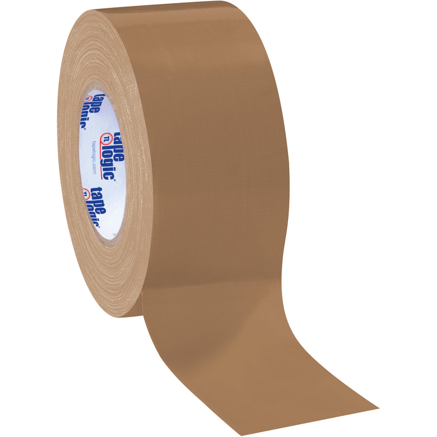 Tape Logic 10 mil brown duct tape delivers superior adhesion and moisture resistance for demanding packing line operations. Each roll measures 3" x 60 yds, sold as a case of 3 rolls. Professional-grade tear-resistant construction handles case sealing, weatherproofing, and HVAC maintenance without slipping or delaminating.