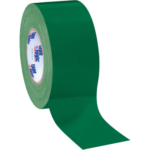 Heavy-duty 10 mil duct tape in moisture and tear-resistant green. Each roll measures 3