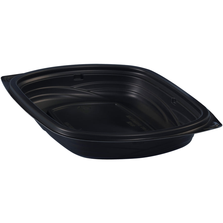 Streamline food service operations with 252 professional-grade 16 oz polypropylene take-out containers per case. These black cut-resistant bases pair with clear vented dome lids for table-ready presentation. Microwavable and dishwasher safe (32°F–230°F), designed for high-volume restaurants and food service operations seeking reliable, cost-effective disposable lunch containers.