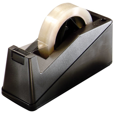 The 3M HB900 single roll tape dispenser delivers one-handed operation with a weighted, slip-proof plastic base–ideal for high-volume carton sealing. Handles 1" tape on 3" core. Sturdy, economical design cuts labor time and reduces operator fatigue.