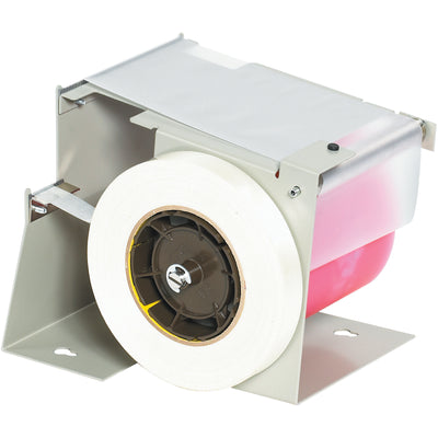 The 3M 707 label protection tape dispenser combines quality metal construction with fast, single-operation tape application for secure package labeling. Accommodates roll widths up to 4" and includes an auxiliary dispenser for versatile pouch tape handling. Mounts securely on counter or work table for consistent, compliance-ready shipping operations.