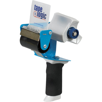 The Tape Logic 3" Comfort Grip Carton Sealing Tape Dispenser reduces operator fatigue during high-volume case sealing with its specially designed cushioned foam grip handle. Features metal and plastic construction with an adjustable brake for smooth, consistent tape application on standard-width rolls. Quick side-load design gets your packing line moving fast.