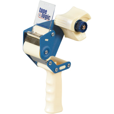 Tape Logic 2" heavy-duty carton sealing tape dispenser delivers fast, consistent tape application for busy packing lines. Steel and high-impact plastic construction with heat-treated cutting blades and adjustable tension control ensure reliable performance on every case seal. Roll-on pistol grip design reduces operator fatigue during extended use.