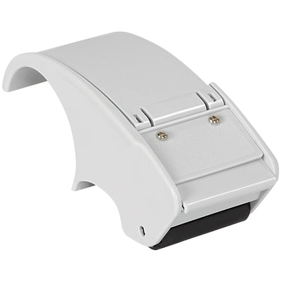 Speed up your packing line with this gray plastic strapping tape dispenser engineered for smooth, consistent cutting on 2" carton sealing tape. Hand-held design fits standard dispenser operations. Sold as 1 each.
