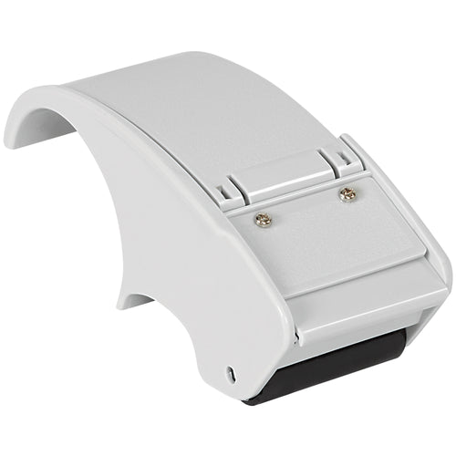 Speed up your packing line with this gray plastic strapping tape dispenser engineered for smooth, consistent cutting on 2
