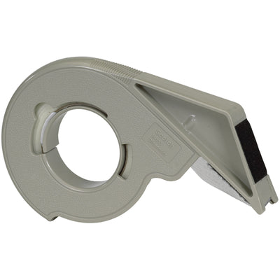 The 3M H133 gray plastic hand-held dispenser delivers one-motion cutting and buffing for fast, consistent strapping tape application. Built-in hand brake provides adjustable tension for tight, secure bundling on carton seals and reinforcement tasks. Designed for packing line supervisors who need reliable, ergonomic dispensing.