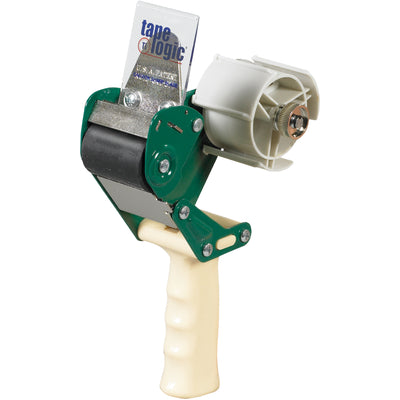 Packrift's Seal Safe 2" carton sealing tape dispenser features a patented retractable blade mechanism that extends to cut and retracts for operator safety. Built with durable metal and plastic construction, this pistol grip dispenser includes adjustable tension control for consistent tape application on any core size. Sold as 1 each.