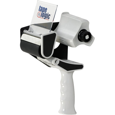 Tape Logic Top Gun 3" carton sealing tape dispenser with reinforced steel frame and natural rubber roller for smooth, consistent tape release. Heat-treated blades ensure precise cuts on every seal. Ideal for packing line supervisors managing high-volume case sealing operations.