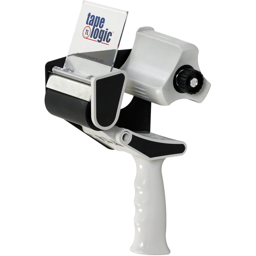 Tape Logic Top Gun 3" carton sealing tape dispenser with reinforced steel frame and natural rubber roller for smooth, consistent tape release. Heat-treated blades ensure precise cuts on every seal. Ideal for packing line supervisors managing high-volume case sealing operations.
