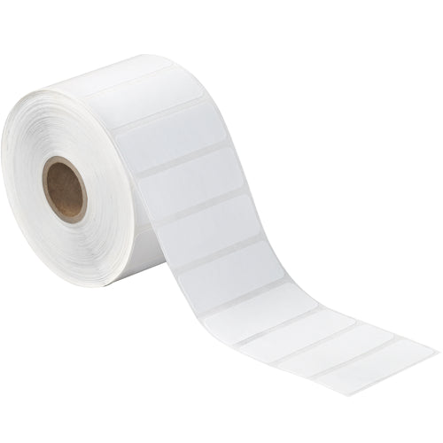 Pre-sized white direct thermal shipping labels designed for desktop thermal printers with permanent adhesive and wound-out configuration. 2.25