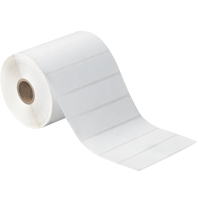 1" x 4" White Desktop Direct Thermal Labels - 52# Material, Case of 12